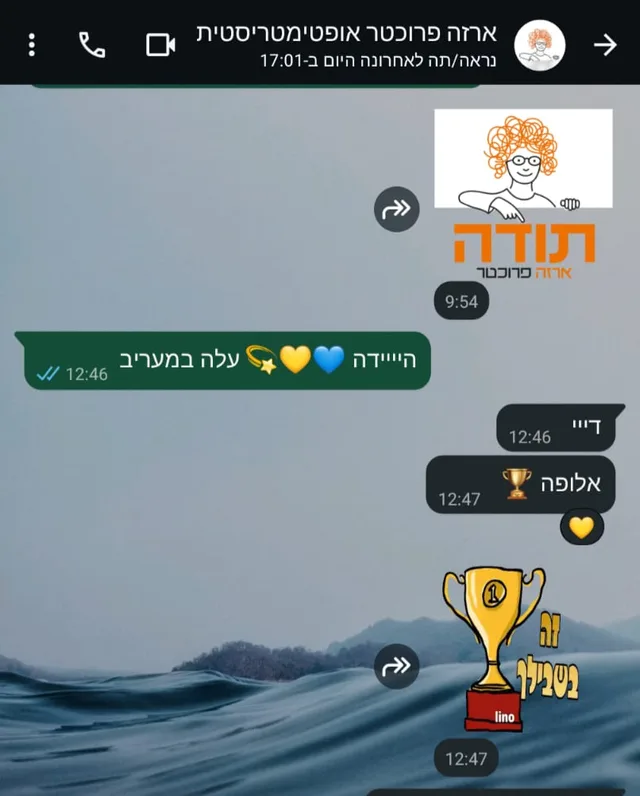 התכתבות וואטסאפ עם ארזה פרוכטר